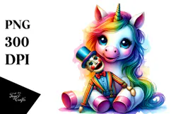 colorful Baby Unicorn with Ventriloquist's Dummy Product Image 1