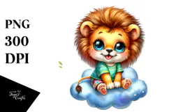 Crazy Cute Baby Lion PNG Product Image 1