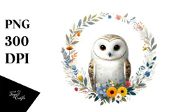 Simple Owl Digital Painting, High Quality PNG Product Image 1
