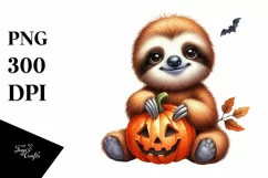 Cute Baby Sloth Sitting PNG Product Image 1