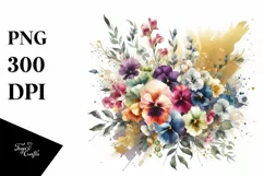 Colorful Bouquet with Sweet Pea | Clipart Product Image 3