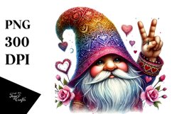 Valentines Gnome with Large Hat PNG Product Image 1