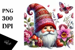 Detailed Valentines Gnome Cow PNG Product Image 1