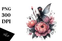 Gothic Fairy on a Flower, Transparent PNG Product Image 1