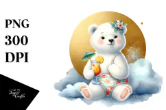 Polar Bear in Beachwear PNG Product Image 1