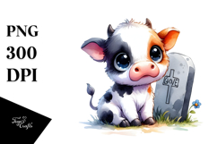 Vibrant Baby Cow Drawing | Cartoon Style Product Image 1