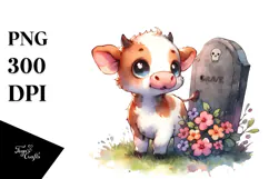 Vibrant Baby Cow Drawing | Cartoon Style Product Image 1