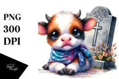Vibrant Baby Cow Drawing | Cartoon Style Product Image 1