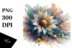 Abstract Sunflower Watercolor Splash PNG Product Image 3