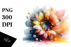 Abstract Vibrant Pastel Shiny Sunflower, Transparent PNG Product Image 3