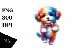 Colorful Puppy Dancing Sticker | Clipart Product Image 3