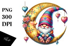Adorned Gnome on Moon, Transparent PNG Product Image 1