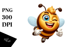 Playful Carton Bee, Transparent PNG Product Image 1
