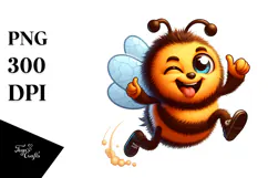 Goofy Cartoon Bee PNG Product Image 1