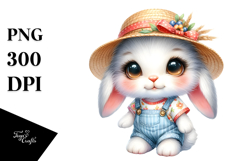 Cute Baby Bunny in Summer Clothes PNG Product Image 1