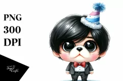Sublimation Sticker Clipart: Party Hat Japanese Chin Product Image 3