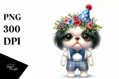 Sublimation Sticker Clipart: Party Hat Japanese Chin Product Image 1
