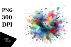 Colorful Brushstroke Splash PNG Product Image 1