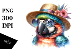 Energetic Baby Macaw with Sunglasses PNG Product Image 1