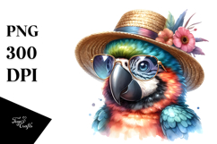 Energetic Baby Macaw with Sunglasses PNG Product Image 1