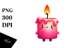 Simple Floral Candle Clipart Product Image 1