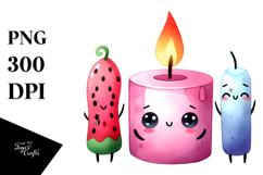 Funny White Background Watercolor Sticker Clipart Product Image 1