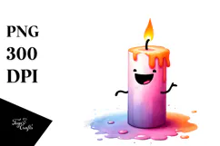 Funny White Background Watercolor Sticker Clipart Product Image 1