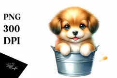 Cute Colorful Puppy Bucket Splash | Sublimation | Clipart Product Image 3