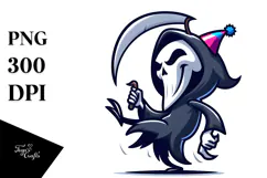 Cartoony Cow, Silly Party Hat PNG Product Image 1