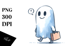 Funny Phantom, Simple Watercolor PNG Product Image 1