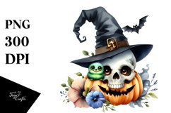 Funny Halloween Skull Sublimation Clipart Product Image 1