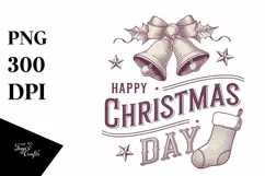 Retro Happy Christmas Day Png Product Image 5