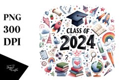 Class of 2024 Watercolor Clipart Product Image 3