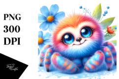 Colorful Baby Spider | Cartoon Drawing Product Image 1