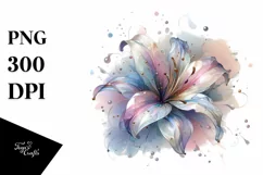 Abstract Pastel Glossy Lily Transparent PNG Product Image 1