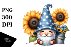 Cute Gnome with Sunflower PNG Product Image 1