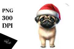 Watercolor Vibrant Pug PNG Product Image 1
