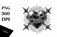 Simple Heart of Tattoo, Transparent PNG Product Image 1