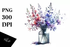 Watercolor Bottle Lobelia | Sublimation | Clipart Product Image 1