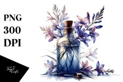 Watercolor Bottle Lobelia | Sublimation | Clipart Product Image 1