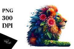 Abstract Lion Art, High-Quality PNG Product Image 1