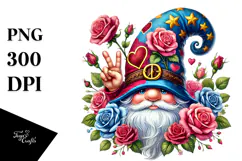 Valentines Gnome with Victory Sign PNG Product Image 1