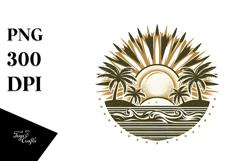 Vintage Island Sun Clipart Product Image 1