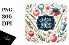 Class of 2025 Watercolor Clipart Product Image 3