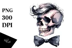Washed Skull with Hair, Transparent PNG Product Image 1