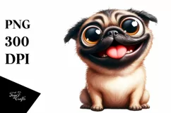 Funny Crazy Pug with Popping Eyes | Sublimation | Clipart Product Image 3