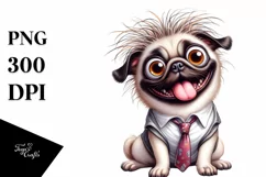 Funny Crazy Pug with Popping Eyes | Sublimation | Clipart Product Image 1