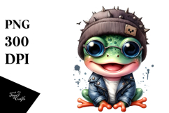 Energetic Baby Frog PNG Product Image 1
