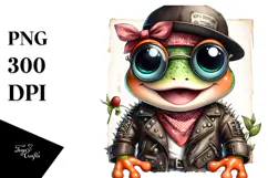 Energetic Baby Frog PNG Product Image 1