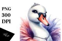 Vintage Diva Swan Portrait Clipart Product Image 1